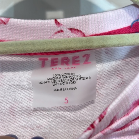 Terez ribbon and bow pink Cartoon Print  crewneck Sweater pullover 5 new girls - Picture 4 of 5